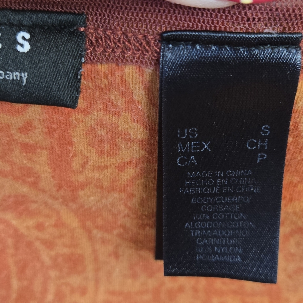 Axcess Boho Paisley Top Orange Small - Picture 2 of 9
